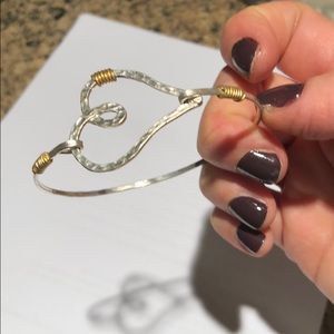 Sterling silver bracelet with heart on top